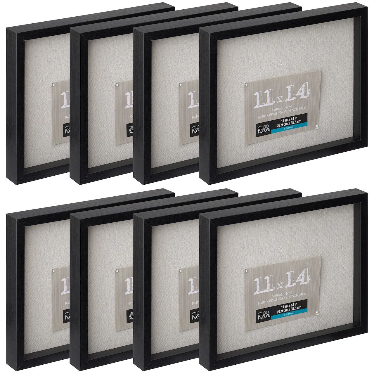 8 Pack: Black 11" x 14" Belmont Shadow Box by Studio Décor®